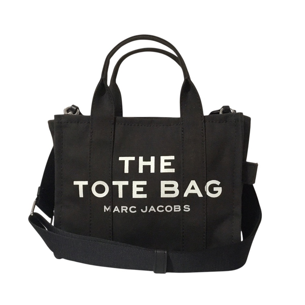 Marc Jacobs Black Canvas 'THE TOTE BAG' Satchel with Strap
